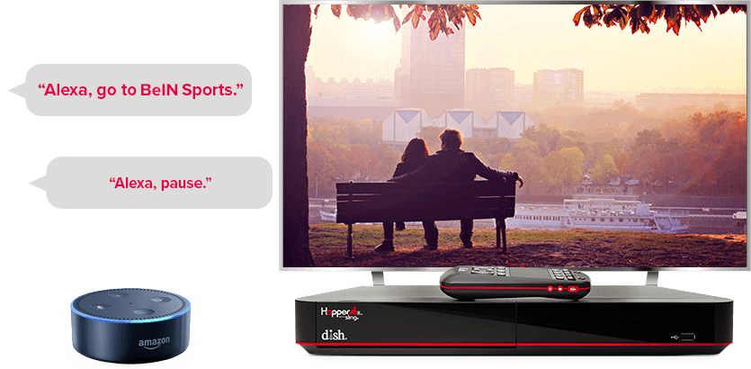 TV manos libres de DISH - Controla tu TV con Alexa de Amazon - Marietta, GA - Saeta Satellite - Distribuidor autorizado de DISH